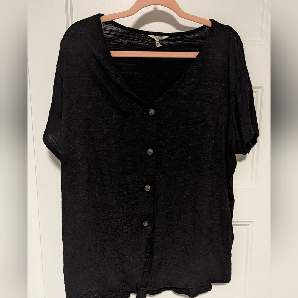 Weatherproof Vintage Tie Front Button Down